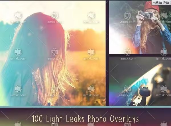 100种漏光效果叠层背景 100 Light Leaks Overlays