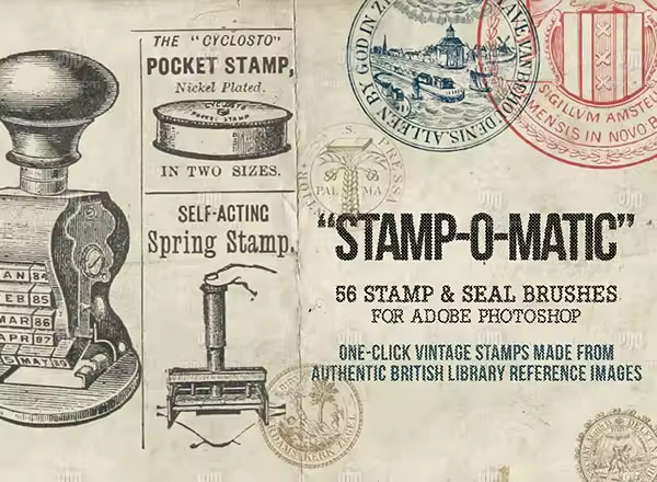复古印章及戳笔刷套件 Free Vintage Stamp & Seal Brush Set