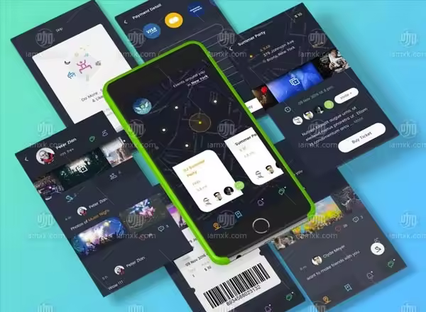 小咖下午茶：适用于商业活动的社交功能APP UI KITS下载[sketch]