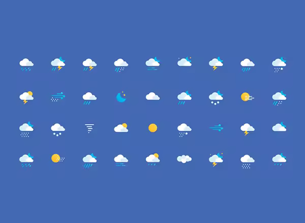 完整精美的天气图标集 Free Weather Icons