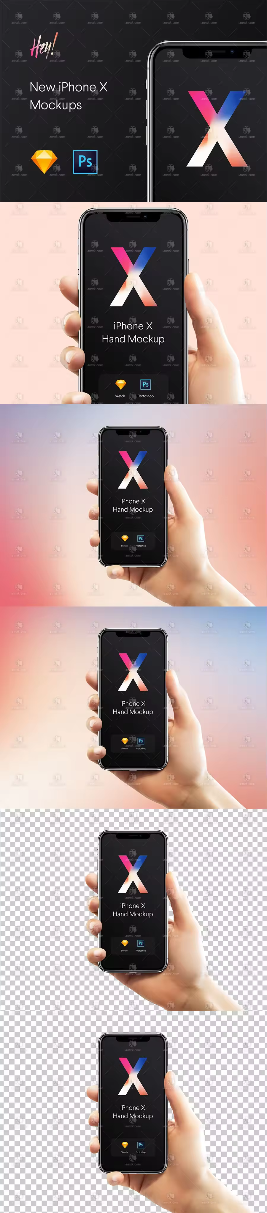 VIP专享高品质的iPhone X展示模型 Mockups下载 [PSD,Sketch]