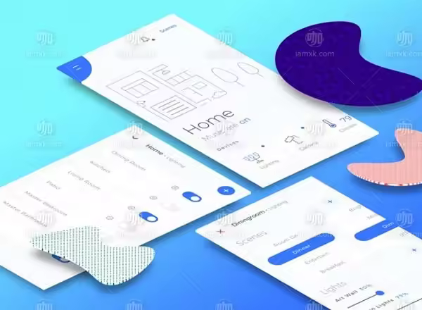 小咖下午茶是：极简主义智能居家APP UI KITS套装下载[Sketch]