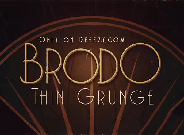 独特的复古或artdeco风格定制无衬线字体 Brodo Thin Grunge Font