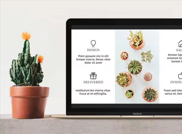 产品、服务或企业介绍 Keynote 幻灯片模板 Succulent, 36 awesome slide Keynote templates.