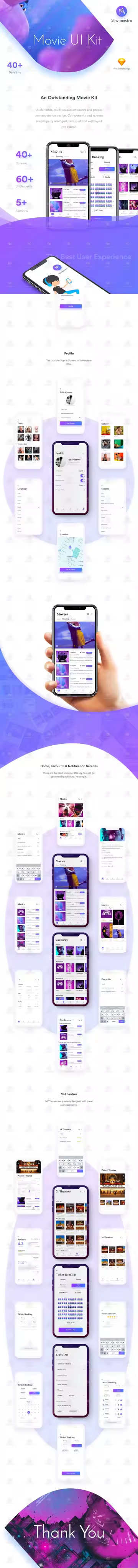 小咖下午茶：APP UI KITS For 电影预定选位[Sketch]