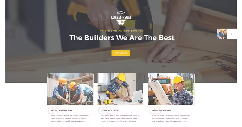 建筑基建服务企业官网WordPress企业主题 Nah Construction, Building Business WordPress