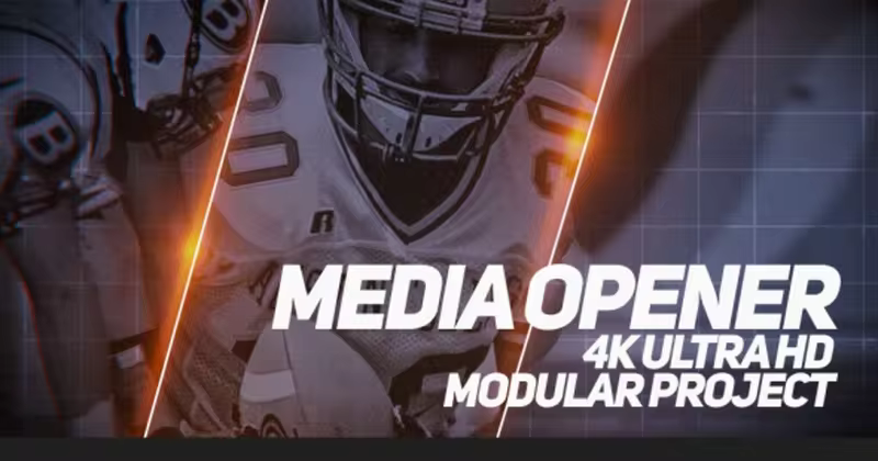 体育运动风格视频开场AE模板 Media Opener 2