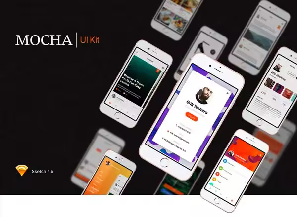 小咖下午茶：多功能时尚电商APP UI KITS下载[sketch]