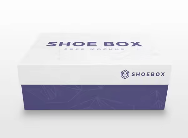 免费纸板鞋盒样机模板 Free Shoe Box Mockup PSD