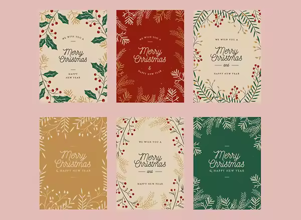 圣诞贺卡设计合集 Set of Christmas cards