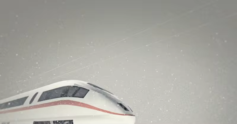 超级高铁动车动画演示视频素材 High Speed ICE Train – Snowy Day