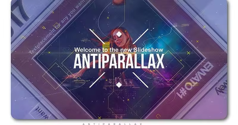反转视差特效幻灯片视频AE模板 Anti Parallax Slideshow