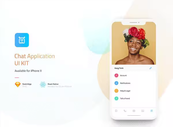 小咖下午茶：极简主义社交聊天APP UI KITS下载[sketch]