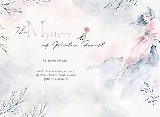 神奇和优雅的冬季森林素材合辑下载3.31GB[png,jpg,abr]