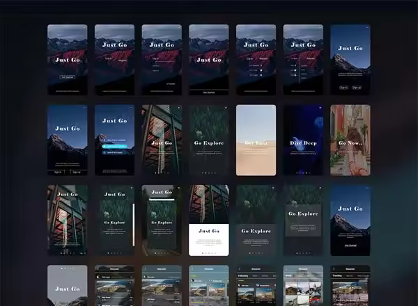 小咖下午茶：酷炫的旅行类APP UI KITS套装[XD]