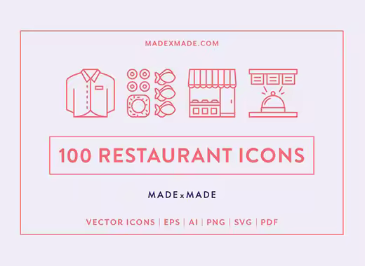 秀色可餐的餐饮类线形矢量图标下载[ai,eps,png,svg,pdf]