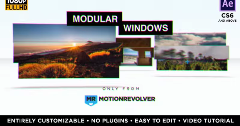 窗口动画特效企业产品服务演示AE模板 Modular Windows Slideshow Presentation