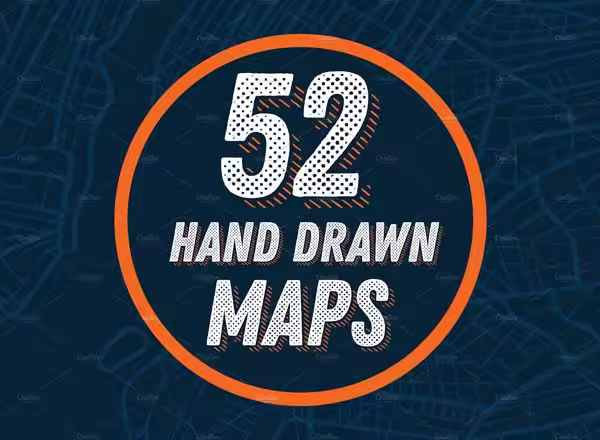 52款手绘地图素材合集下载[ai,eps,psd]