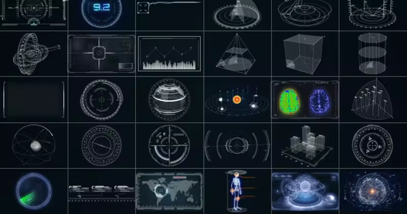 30个超高科技HUD信息图表动画元素AE模板 30 Super Hi-Tech HUD & Infographics Elements