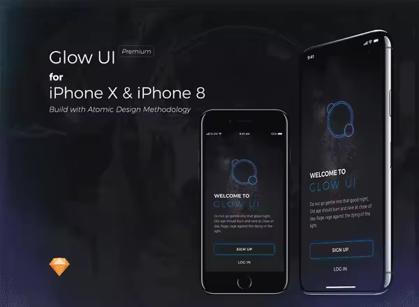 小咖下午茶：一套包含iPhone 8和iPhone X版的多功能APP UI KITS下载[Sketch]
