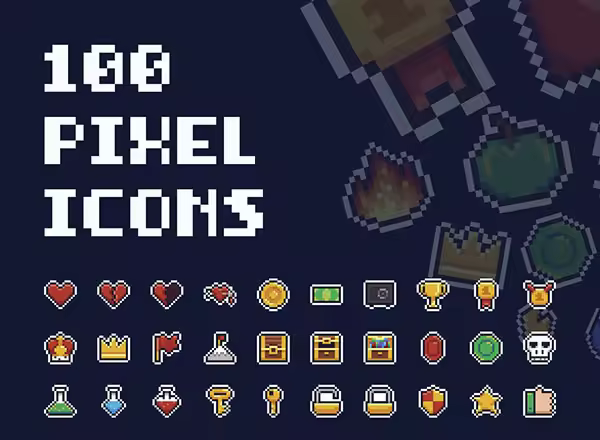 令人充满童年回忆的经典像素图标集 Mario Pixel Icon Collection