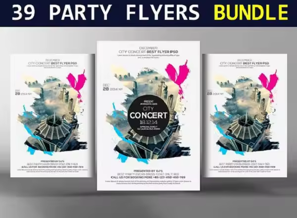 39个极具特色的时尚Party宣传单/海报