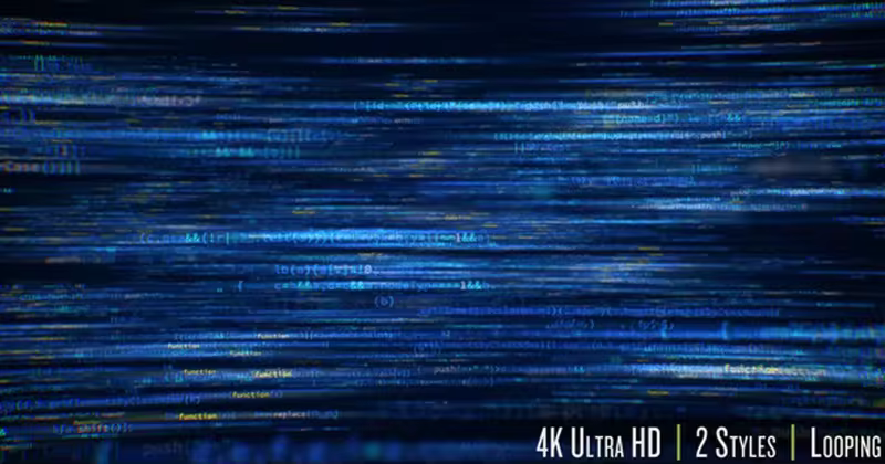 计算机编程软件代码4K高分辨率视频背景 Computer Programming Software Code Background 4K