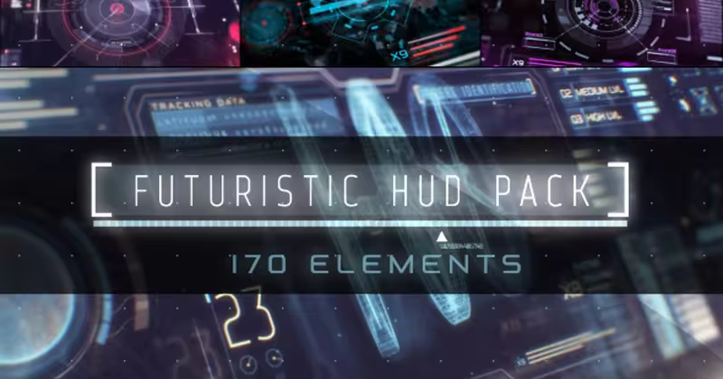 科幻效果HUD主题信息图表动态模板 HUD Infographic