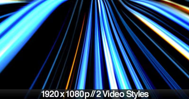 抽象霓虹灯波纹线条高清背景视频 Abstract Neon Wave Lines on Dark Background