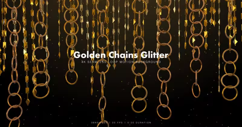 金链闪闪发光高清视频素材7 Golden Chains Glitter 7