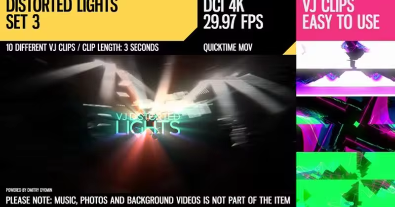 变形灯光变幻VJ高清视频素材 VJ Distorted Lights (4K Set 3)