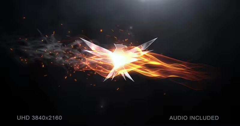 丝带揭幕镜面效果Logo演示AE模板 Elegant Flame Logo