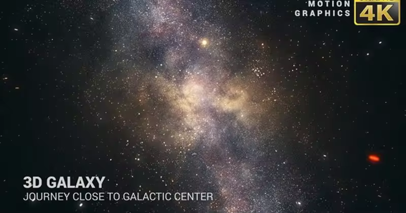 4K高清分辨率银河系3D旅程影片素材 3D Galaxy | Journey Close To Galactic Center 4K