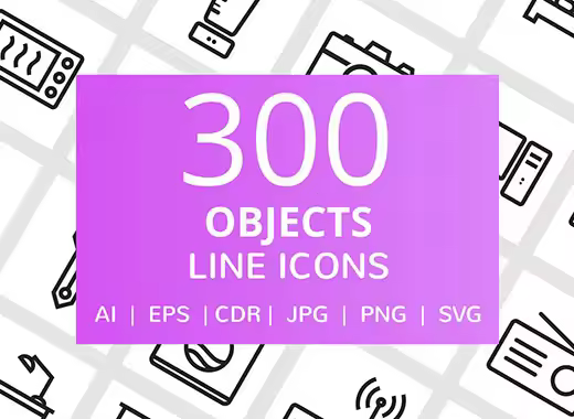 300个婴儿用品&家居用品线形图标合辑下载[ai,eps,cdr,svg,jpg,png]
