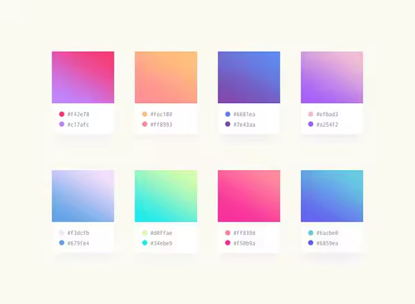 五彩斑斓的配色 Soft Gradients Made With Adobe XD