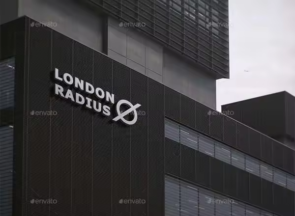 3D标志LOGO高楼墙面展示效果Mockups