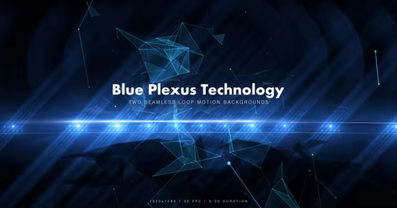 抽象高科技蓝色光效视频素材 Blue Plexus Technology