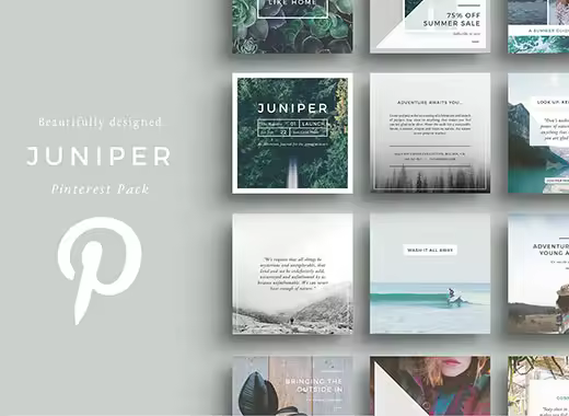 干净、极简的Pinterest社交媒体包合辑下载[indd,psd]