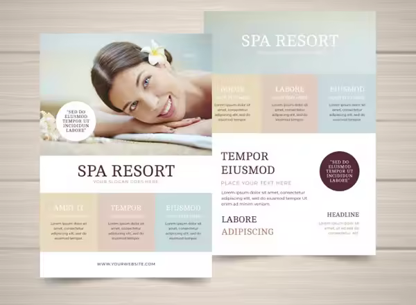 Spa海报宣传模版 Spa studio poster with a photo