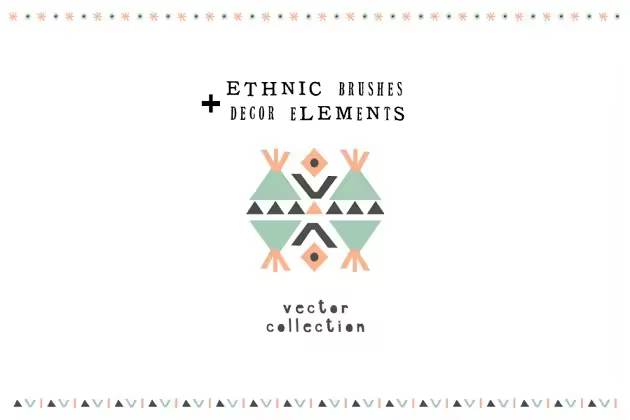 民族风矢量图案纹理 Ethnic vector brushes + BONUS