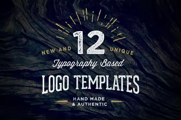 12款复古怀旧风格排版Logo模板 12 Typography Based Vintage Logos