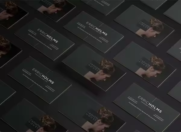精致的高逼格黑色创意名片模板