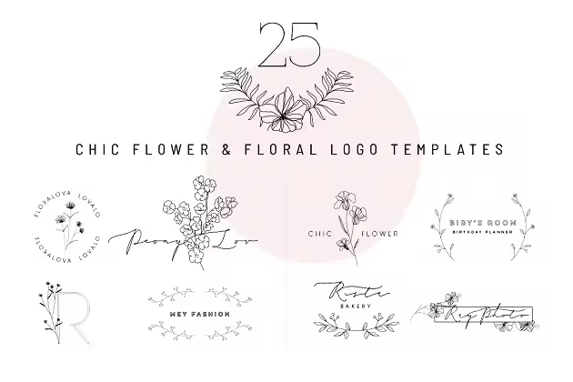 25款别致花卉Logo标志模板 25 chic flower&floral logo template