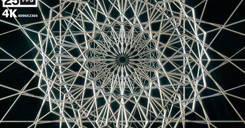 伊斯兰教艺术几何图形高清背景视频02 Islamic Art Geometry 02 4K