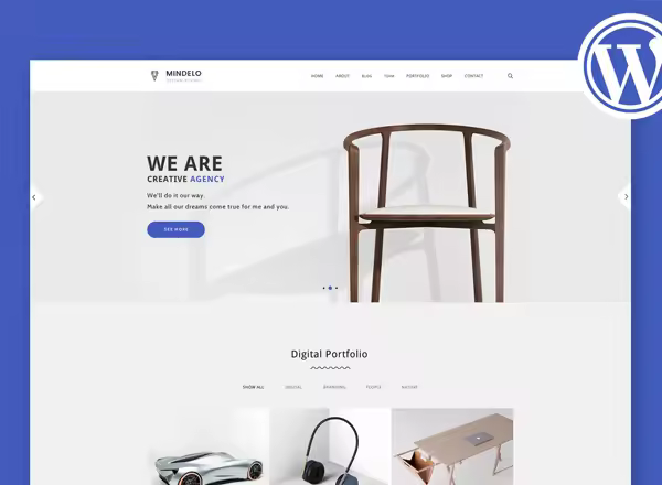 创意类 WordPress 主题 Mindelo – Minimal Portfolio WordPress Theme