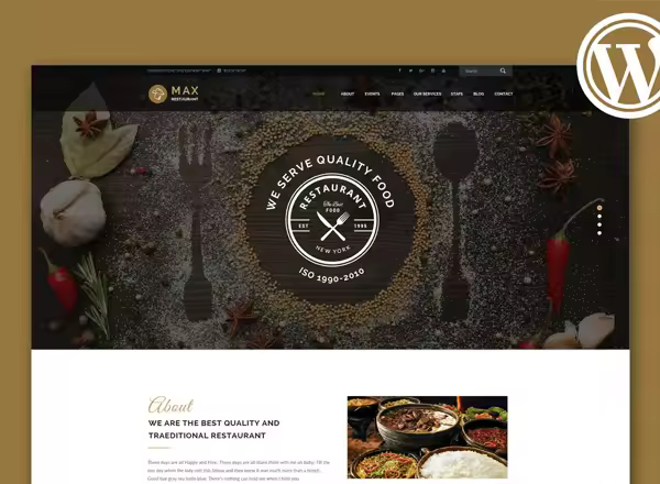 西餐馆 WordPress 主题 Restaurant – Responsive WordPress Theme