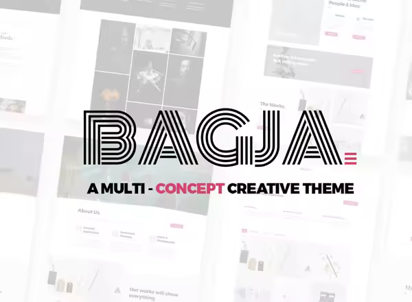 响应式多功能创意 WordPress 主题 Bagja – Responsive Multi Concept & One Page Portfo