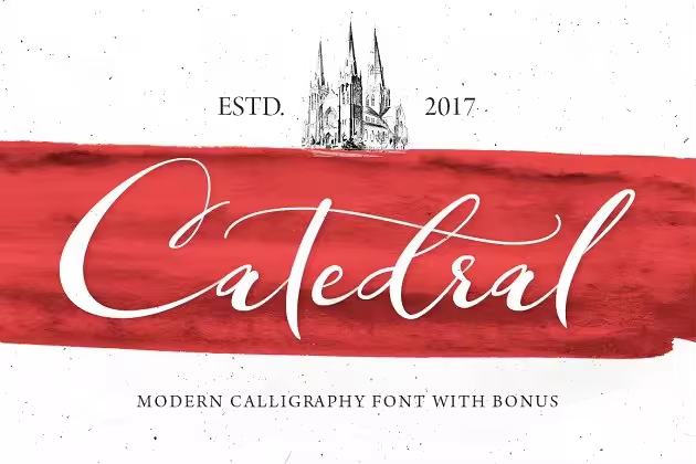 手写现代书法字体 Catedral – Script Font