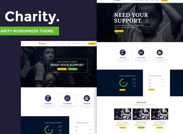 慈善非赢利机构适用的 WordPress 主题 Charity – Nonprofit WordPress Theme