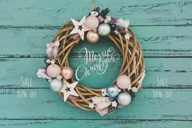 圣诞节主题装饰花环高清照片素材 Christmas Wreath Bundle 15in1